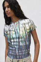 Diesel T-Uncutie-Long-Foil Graphic Tee