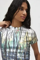 Diesel T-Uncutie-Long-Foil Graphic Tee