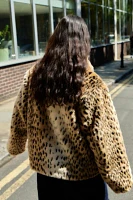 Silence + Noise Leopard Print Faux Fur Coat