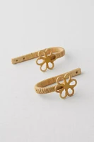 Daisy Rattan Curtain Tie-Back Set