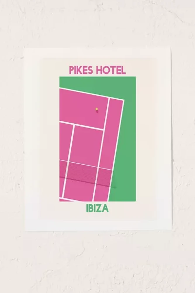 April Lane Art Tennis Court Ibiza Print