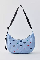 BAGGU UO Exclusive Embroidered Nylon Crescent Bag