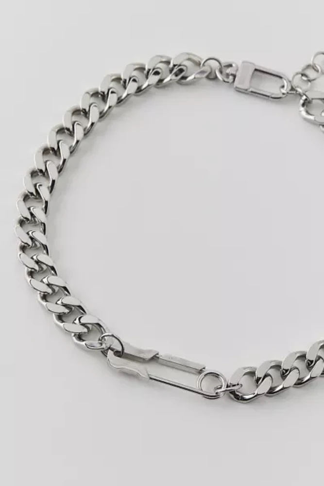 RARE ROMANCE Safety Pin Chunk Cuban Chain Necklace