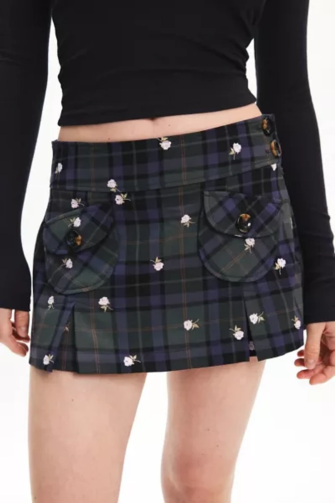 UO Jillian Pleated Micro Mini Skort