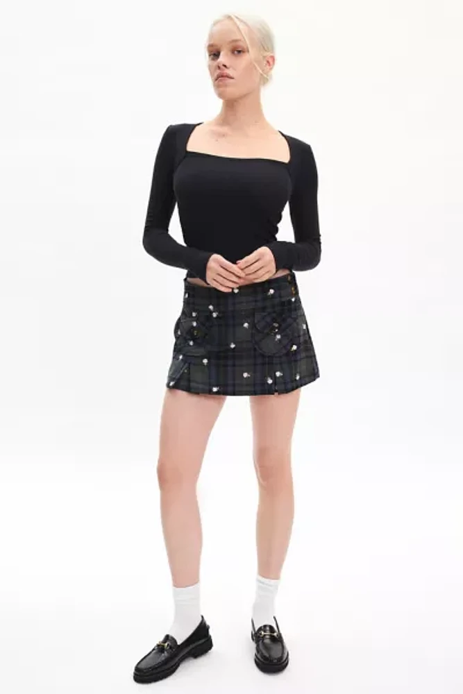 UO Jillian Pleated Micro Mini Skort