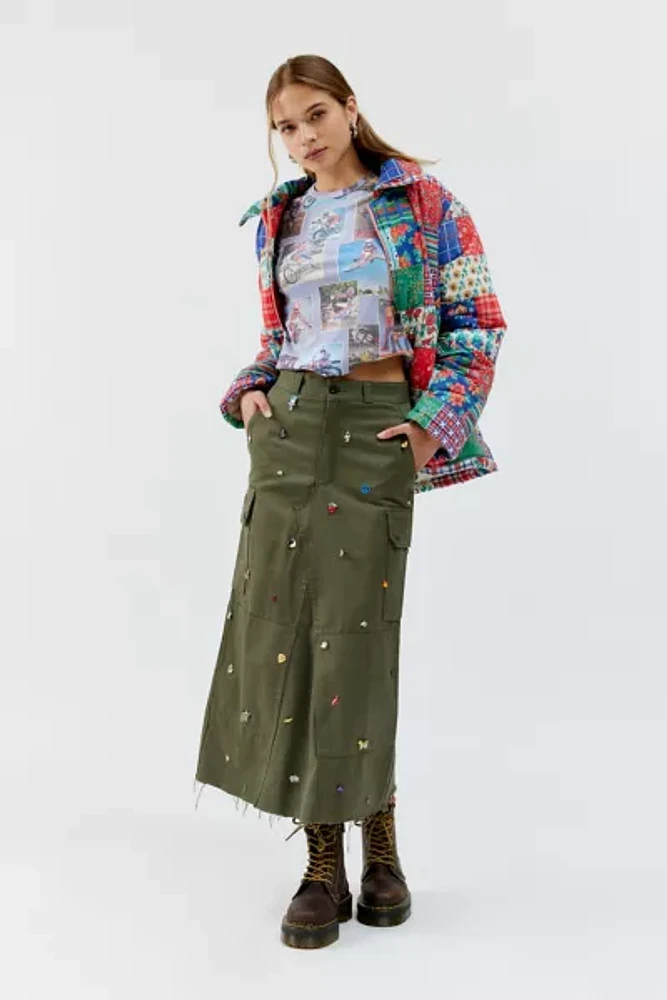 THE SERIES X Urban Renewal Remade Junk Charm Maxi Skirt