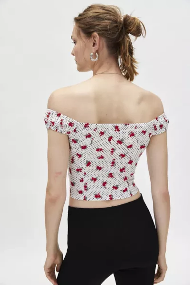 Motel Derige Off-The-Shoulder Sweetheart Neckline Top