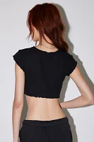 Out From Under Sandstorm Tie-Front Cropped Top