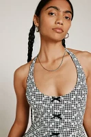 For Love & Lemons Janice Gingham Mini Halter Dress