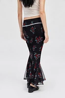 Daisy Street Floral Mesh Maxi Skirt