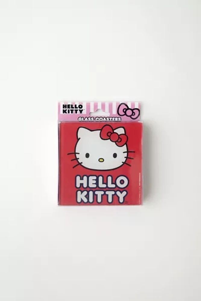 Hello Kitty Multi-Color Glass Coaster Set