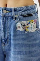 Lee X Jean-Michel Basquiat Printed Pocket Wide Leg Jean