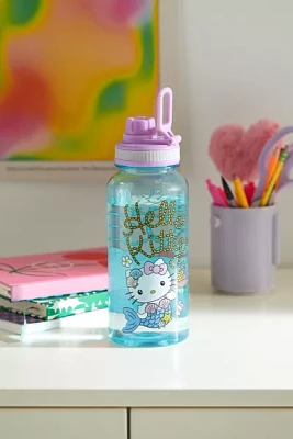 Hello Kitty Mermaid Water Bottle & Sticker Set