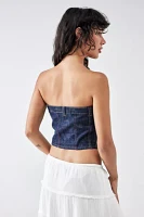 BDG Mia Seamed Denim Bandeau Top