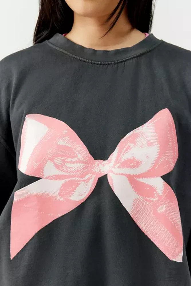 Overdyed Bow Pullover Sweatshirt