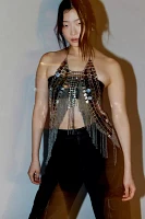 River Metal Fringe Halter Top