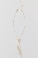 Delicate Fringe Bow Necklace