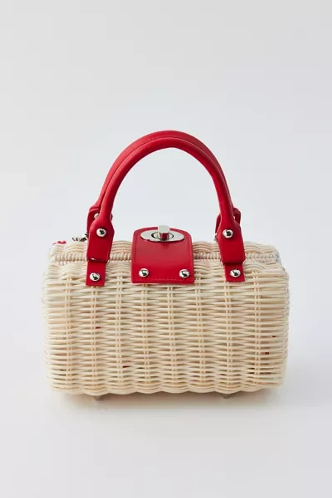 Kimchi Blue Woven Straw Hinge Mini Bag