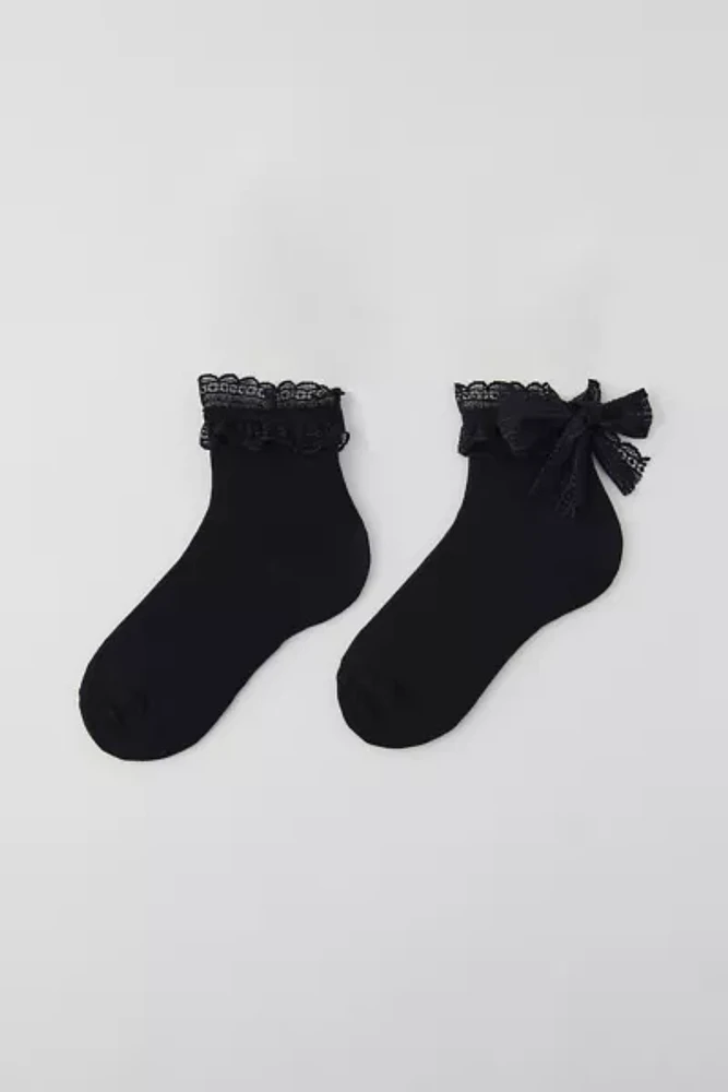 Lace Bow Crew Sock