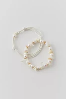 Stone And Pearl Bracelet Set