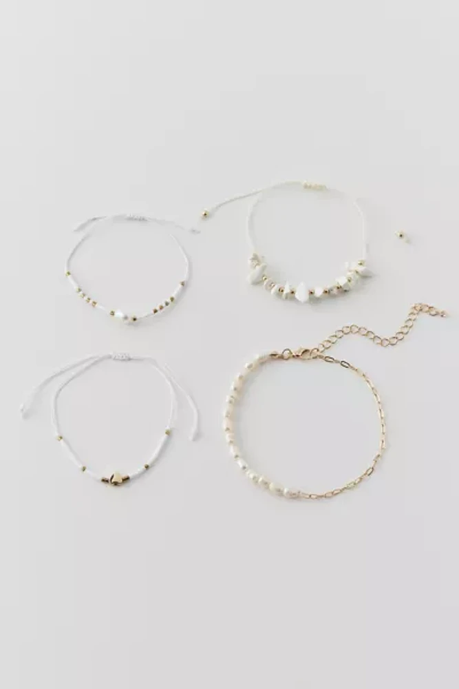 Cream Beaded Bracelet Set