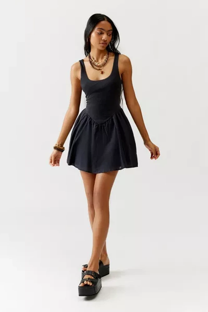 UO Daphne Drop-Waist Mini Dress