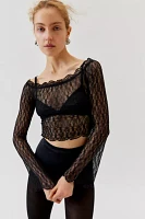 Urban Renewal Remnants Lace Long Sleeve Off-The-Shoulder Top