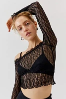Urban Renewal Remnants Lace Long Sleeve Off-The-Shoulder Top