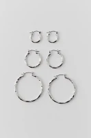 Hammered Hoop Earring Set