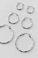 Hammered Hoop Earring Set