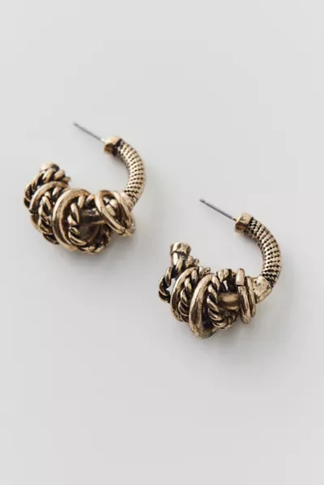 Texture Wrapped Hoop Earring