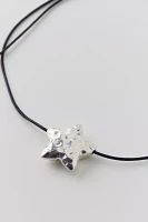 Hammered Star Corded Necklace