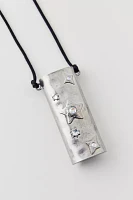 Etched Flame Heart Lighter Holder Necklace