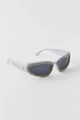 Rhinestone Wraparound Sunglasses
