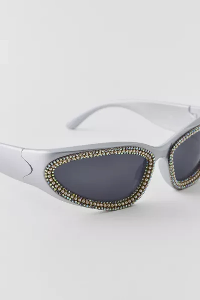 Rhinestone Wraparound Sunglasses