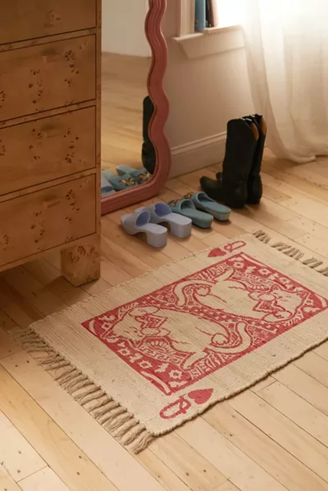 Cat Of Hearts Printed Rug