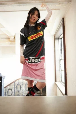 Urban Renewal Remade Spliced Soccer Jersey Midi Dress
