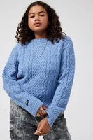 BDG Fluffy Blue Cable Knit Sweater