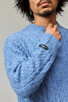 BDG Fluffy Blue Cable Knit Sweater