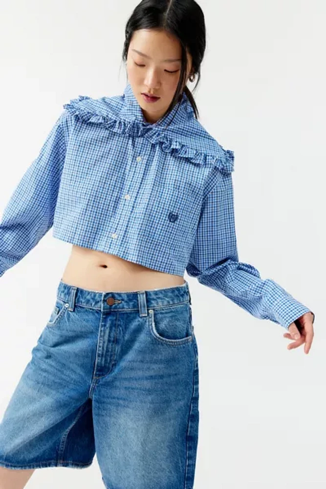 Urban Renewal Remade Cropped Checkered Top