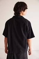 Standard Cloth Liam Seersucker Cropped Short Sleeve Shirt