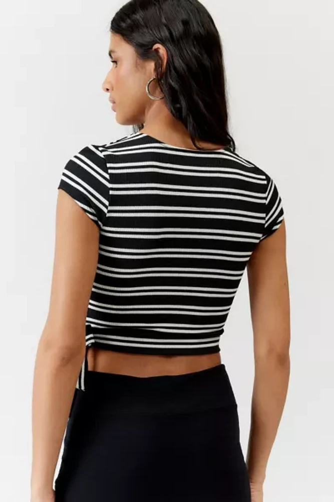 Silence + Noise Tanya Striped Wrap Top