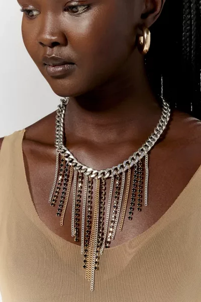 Silence + Noise Metal Fringe Necklace