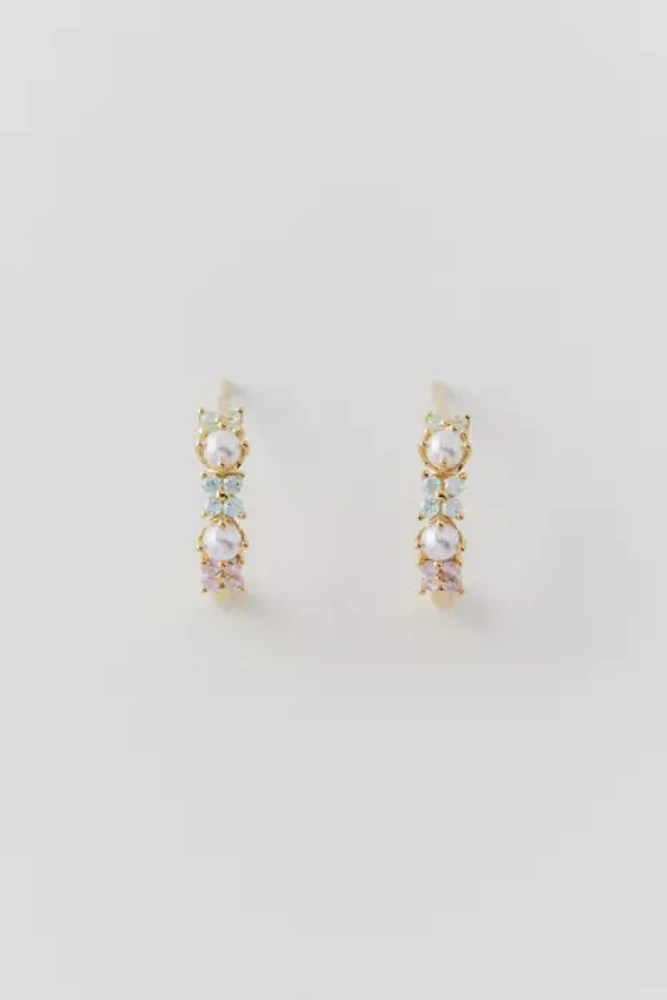 Girls Crew Pink Pearl Hoop Earring