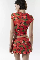 Silence + Noise Ayla Strawberry Cropped Top & Mini Skirt Set