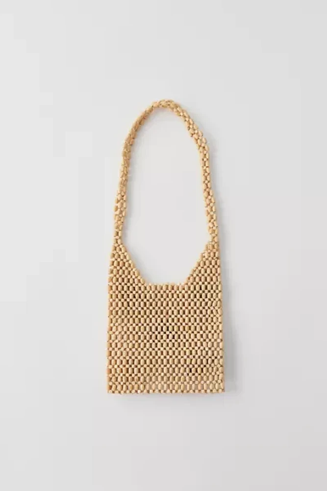 Kimchi Blue Wood Beaded Shoulder Bag