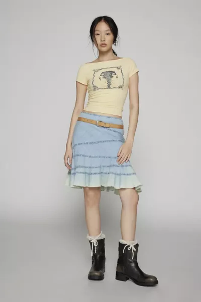 Kimichi Blue Two Faces Tile Backless Baby Tee