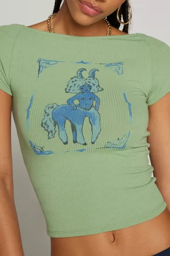 Kimchi Blue Lovely Creature Tile Backless Baby Tee