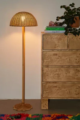 Pierce Arc Rattan Floor Lamp