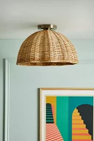 Pierce Rattan Flush Mount Light